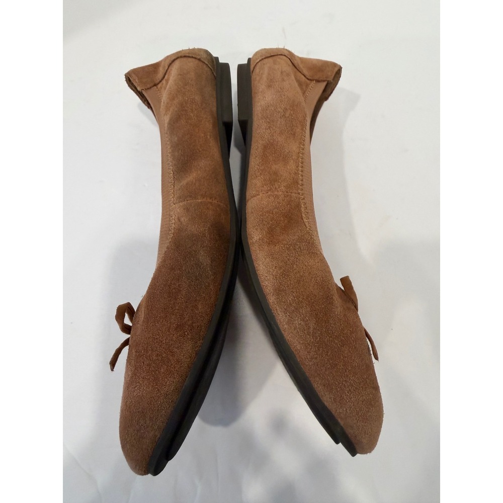 Vionic Liliana Tan Suede Comfort Supportive Bow Round Toe Ballet Flats 9 Wide - Picture 4 of 8